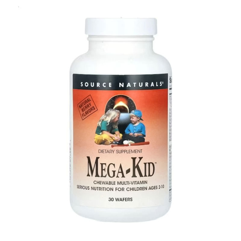 Дитячий вітамінно-мінеральний комплекс Source Naturals Mega-Kid зі смаком ягід, 30 жувальних таблеток